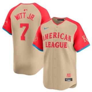 Men's American League #7 Bobby Witt Jr. Cream 2024 All-Star Limited Stitched Jersey