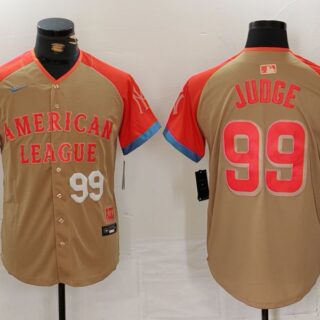 Men's American League #99 Aaron Judge Cream 2024 All-Star Elite Stitched Baseball Jerseys