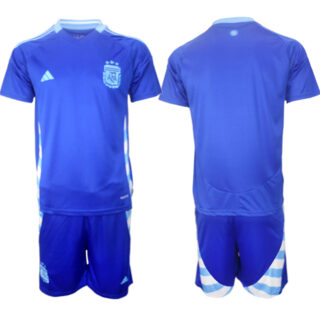 Men's Argentina Blank Blue 2024-25 Away SoccerJerseys