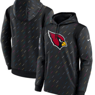 Men's Arizona Cardinals 2021 Charcoal Crucial Catch Therma Pullover Hoodie