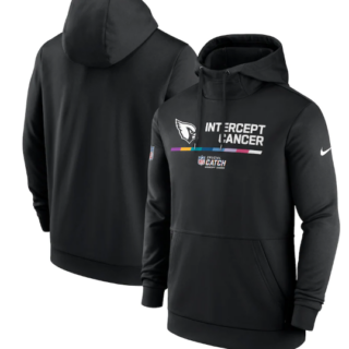 Men's Arizona Cardinals 2022 Black Crucial Catch Therma Performance Pullover Hoodie
