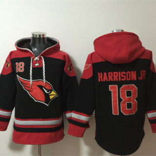 Men's Arizona Cardinals #18 Marvin Harrison Jr. Black Ageless Must-Have Lace-Up Pullover Hoodie