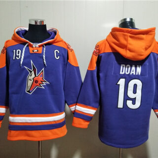 Men's Arizona Coyotes #19 Shane Doan Purple Ageless Must-Have Lace-Up Pullover Hoodie