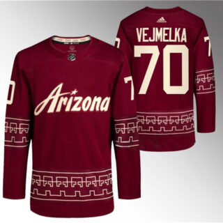 Men's Arizona Coyotes #70 Karel Vejmelka Garnet Alternate Pro Jersey