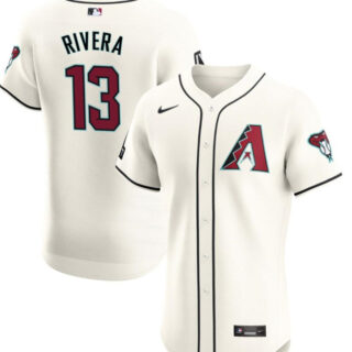 Men's Arizona Diamondbacks #13 Emmanuel Rivera Cream Flex Base Stitched Jersey