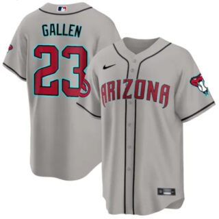 Men's Arizona Diamondbacks #23 Zac Gallen 2023 24 Gray Cool Base Stitched Baseball Jersey