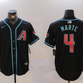 Men's Arizona Diamondbacks #4 Ketel Marte Black Cool Base Stitched Baseball Jersey