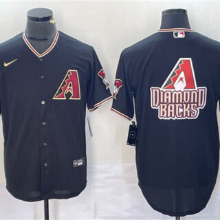 Men's Arizona Diamondbacks Black Team Big Logo Cool Base Stitched Baseball JerseyS
