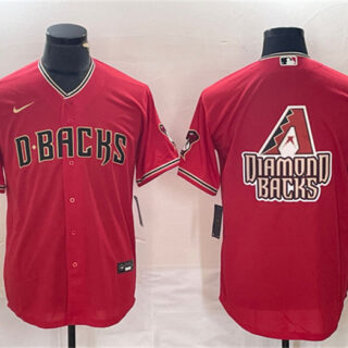 Men's Arizona Diamondbacks Red Team Big Logo Cool Base Stitched Baseball Jersey S