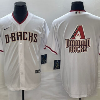 Men's Arizona Diamondbacks White Team Big Logo Cool Base Stitched Baseball Jersey