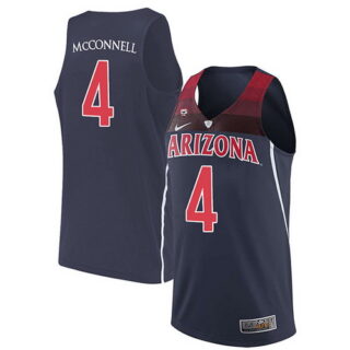 Men's Arizona Wildcats #4 T.J. McConnell Navy Blue Stitched NCAA College Basketball Jerseys