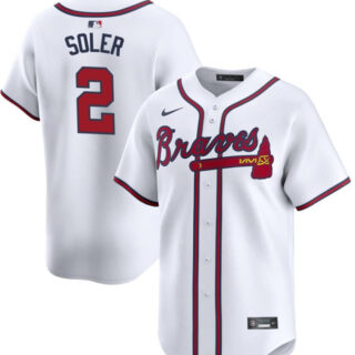 Men's Atlanta Braves #2 Jorge Soler White 2024 Home Limited Stitched Baseball Jersey