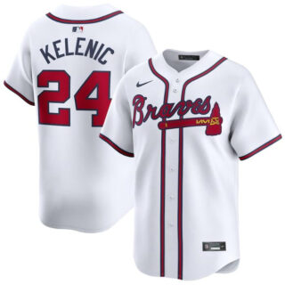 Men's Atlanta Braves #24 Jarred Kelenic White 2024 Home Limited Stitched Baseball Jersey