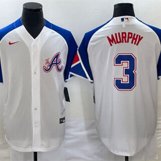 Men's Atlanta Braves #3 Dale Murphy White 2023 City Connect Cool Base Stitched Baseball Jersey