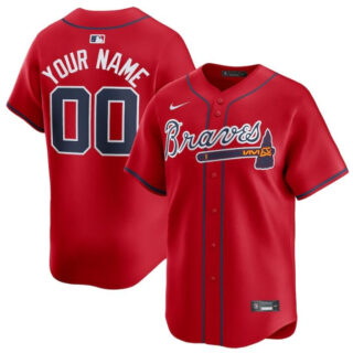 Men's Atlanta Braves Active Player Custom Red 2024 Alternate Limited Stitched Baseball Jersey
