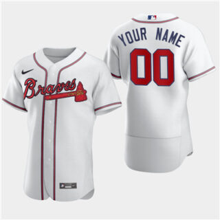 Men's Atlanta Braves Custom Nike White Flexbase Jersey