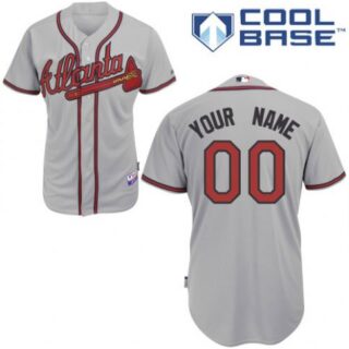 Men's Atlanta Braves Grey Customized Authentic Jersey