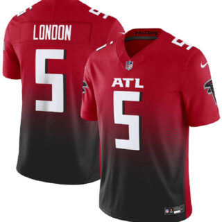 Men's Atlanta Falcons #5 Drake London Red Black 2023 F.U.S.E. Vapor Untouchable Limited Stitched Football Jersey