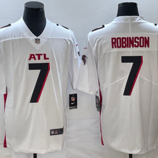 Men's Atlanta Falcons #7 Bijan Robinson White 2023 Draft Vapor Untouchable Limited Stitched Football Jersey