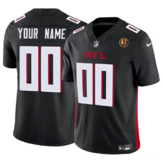 Men's Atlanta Falcons Active Player Custom Black 2023 F.U.S.E. With John Madden Patch Vapor Limited Stitched Football Jersey