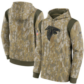 Men's Atlanta Falcons Camo 2021 Salute To Service Therma Performance Pullover Hoodie