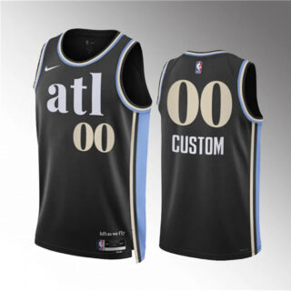 Men's Atlanta Hawks Active Player Custom 2023 24 Black City Edition Stitched Basketball Jersey