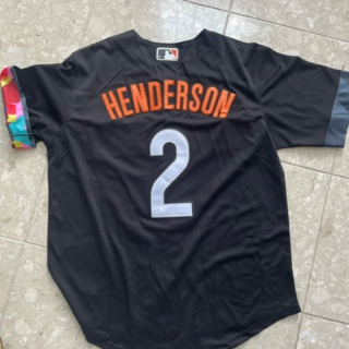 Men's Baltimore Orioles #2 Gunnar Henderson Black 2023 City Connect Cool Base Stitched Baseball Jersey