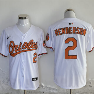 Men's Baltimore Orioles #2 Gunnar Henderson White 2024 With Patch Cool Base Stitched Baseball Jersey