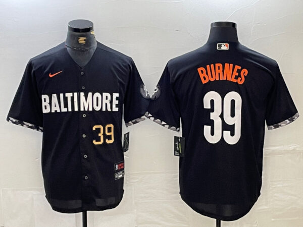 Men's Baltimore Orioles #39 Corbin Burnes Black 2023 City Connect Cool Base Stitched Baseball Jerseys