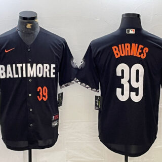 Men's Baltimore Orioles #39 Corbin Burnes Black 2023 City Connect Cool Base Stitched Baseball Jerseys