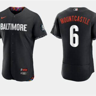 Men's Baltimore Orioles #6 Ryan Mountcastle Black 2023 City Connect Flex Base Stitched Baseball Jersey