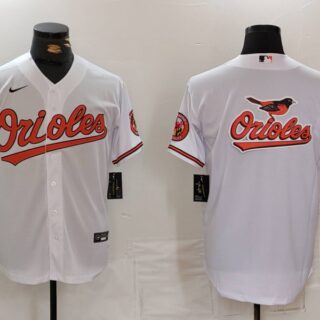 Men's Baltimore Orioles Big Logo White 2024 Home Limited Cool Base Stitched Baseball Jerseys