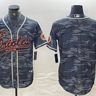 Men's Baltimore Orioles Blank Gray Camo Cool Base Stitched Jersey