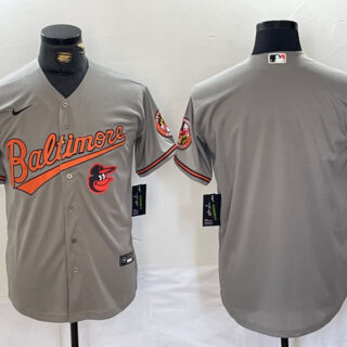 Men's Baltimore Orioles Blank Gray Cool Base Stitched Jerseys