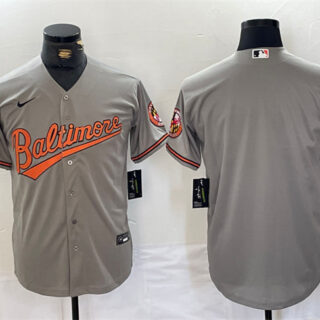 Men's Baltimore Orioles Blank Gray Cool Base Stitched Jersey