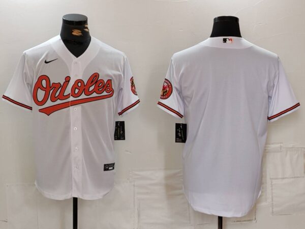 Men's Baltimore Orioles Blank White 2024 Home Limited Cool Base Stitched Baseball Jerseys