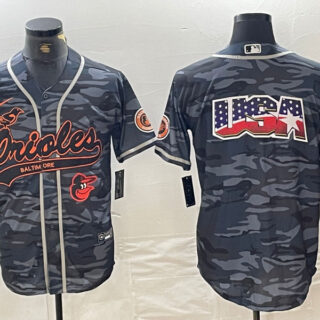 Men's Baltimore Orioles Gray Team Big Logo Cool Base Stitched Jerseys