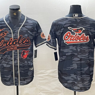 Men's Baltimore Orioles Gray Team Big Logo Cool Base Stitched Jerseys
