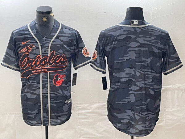 Men's Baltimore Orioles Gray Team Big Logo Cool Base Stitched Jerseys