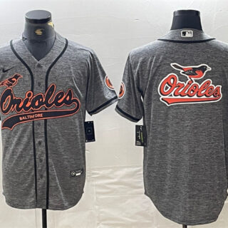 Men's Baltimore Orioles Gray Team Big Logo Cool Base Stitched Jerseys