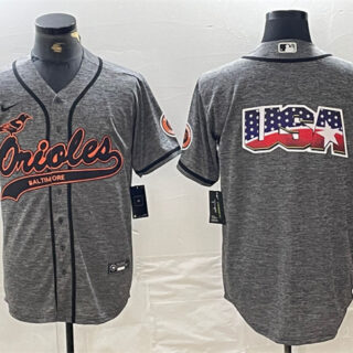 Men's Baltimore Orioles Gray Team Big Logo Cool Base Stitched Jerseys