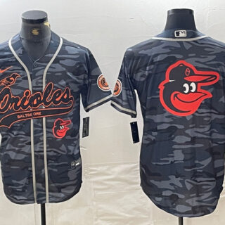 Men's Baltimore Orioles Gray Team Big Logo Cool Base Stitched Jerseys