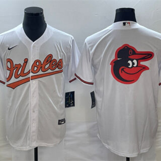 Men's Baltimore Orioles White Team Big Logo Cool Base Stitched Jersey
