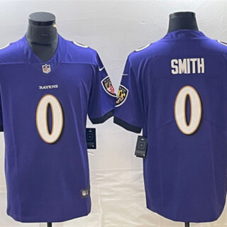 Men's Baltimore Ravens #0 Roquan Smith Purple Vapor Untouchable Limited Football Jersey