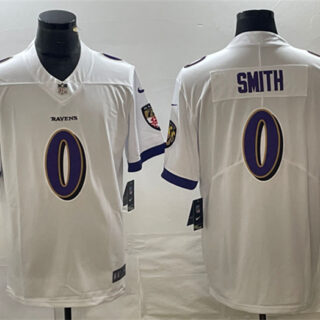 Men's Baltimore Ravens #0 Roquan Smith White Vapor Untouchable Limited Football Jersey