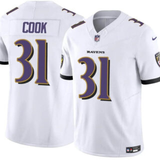 Men's Baltimore Ravens #31 Dalvin Cook White 2024 F.U.S.E. Vapor Limited Football Jersey