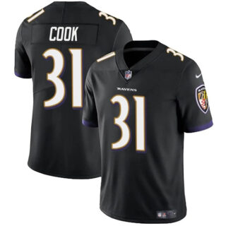 Men's Baltimore Ravens #33 Dalvin Cook Black Vapor Limited Football Jersey