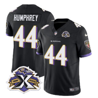 Men's Baltimore Ravens #44 Marlon Humphrey Black 2023 F.U.S.E With Patch Throwback Vapor Limited Jersey