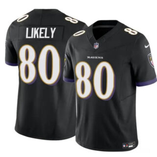 Men's Baltimore Ravens #80 Isaiah Likely Black 2023 F.U.S.E. Vapor Limited Football Jersey