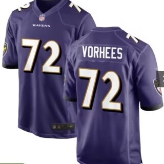 Men's Baltimore Ravens #Andrew Vorhees Purple 2024 Draft Vapor Limited Football Jersey